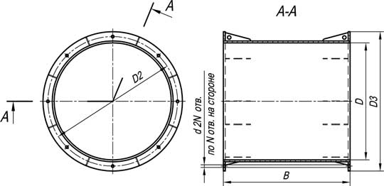 Чертеж стакана для вентилятора крышного ВКРСм-10
